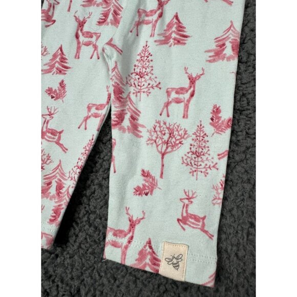 Burts Bees Baby Organic Cotton Reindeer Deer Tree Holiday Pants Leggings Newborn - Picture 3 of 5